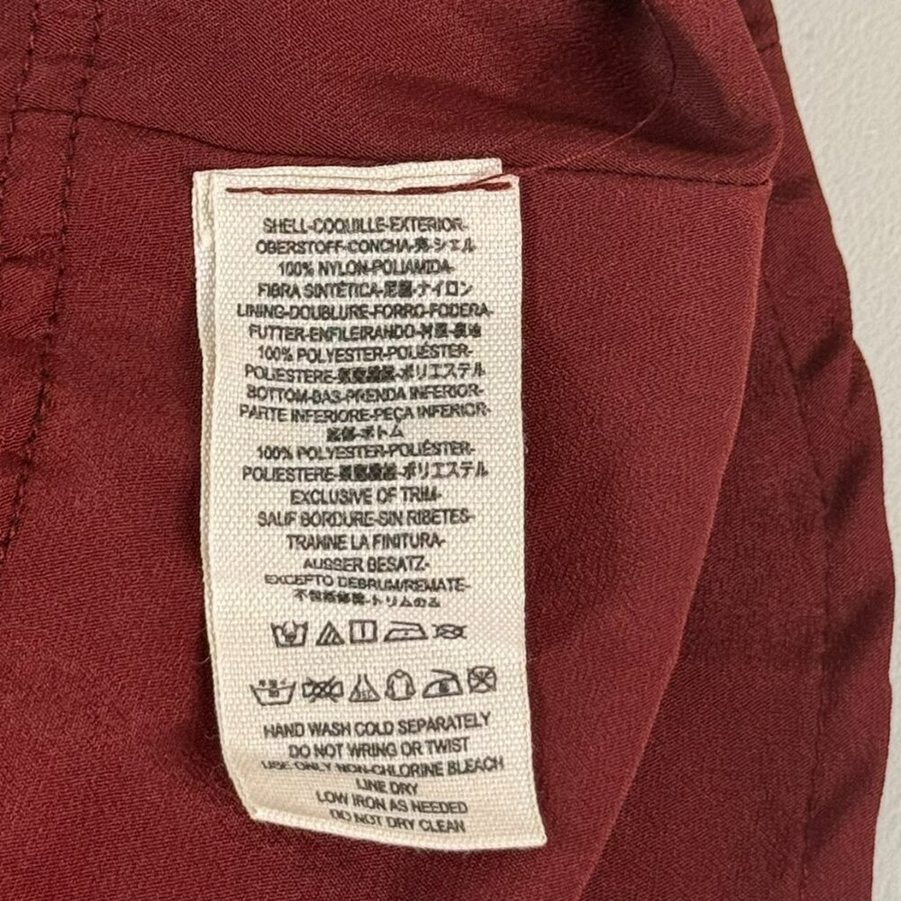 xFree People Black & Burgundy Lace Fit & Flare Mini Dress SZ:10  Sheer Open Back - Picture 7 of 11